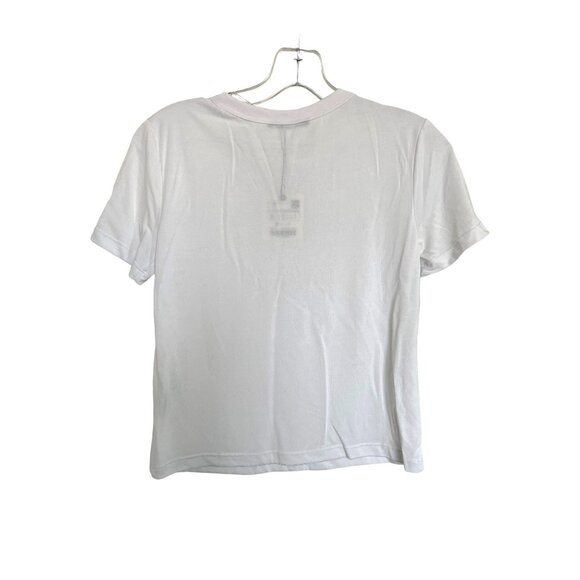 Zara White Short Sleeve Basic T-Shirt Crew Neck Cotton Blend - Picture 3 of 4